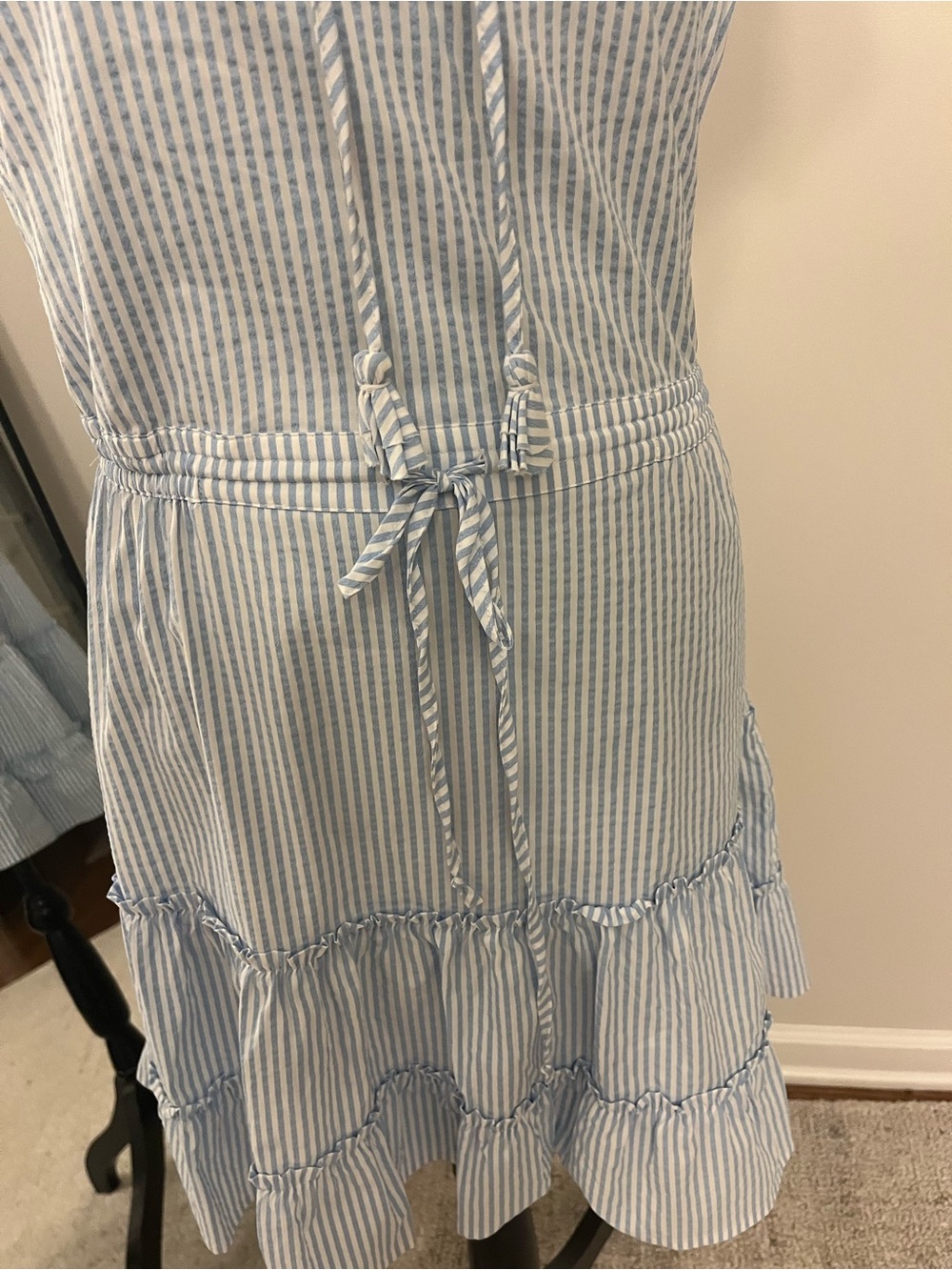 Vineyard Vines Blue & White Striped Ruffle-Sleeve Dress - Picture 4 of 10